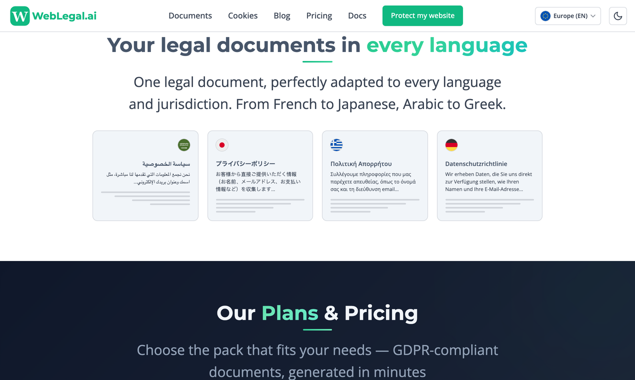 Documents in 25 languages